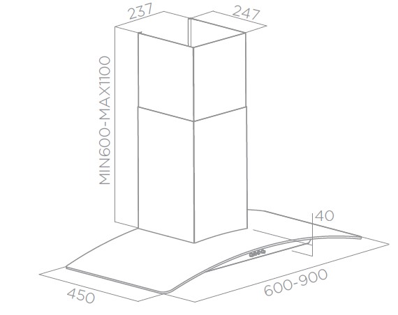 IRIS TurboAIR Curved Glass Hood