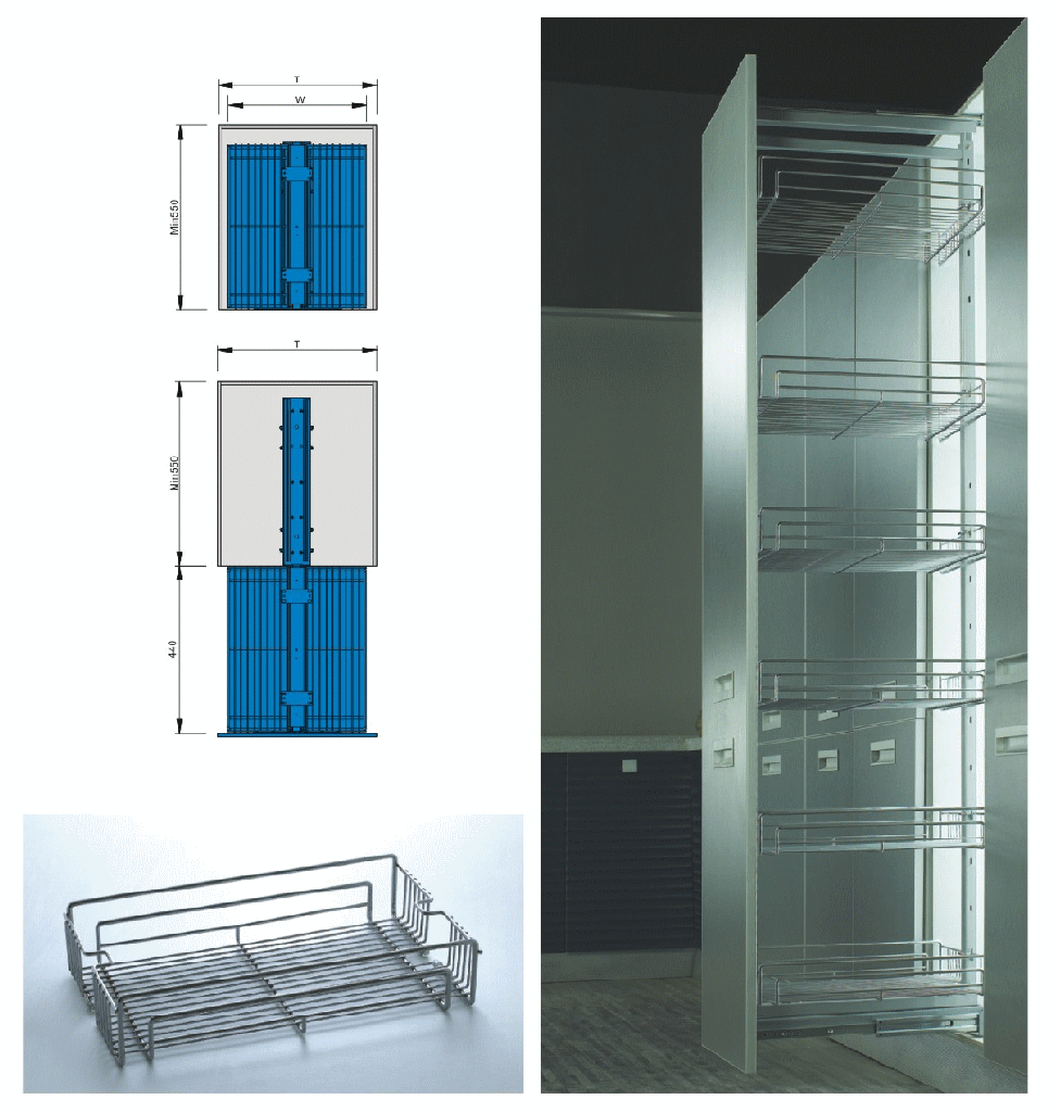 Tall unit basket - Metal baskets - Cab.45cm  - Fashion Style