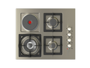60 cm Jeweline Hob, 3Gas (1 Double Ring 4KW) + 1 Electric Plate -Cast Iron - Side Knobs