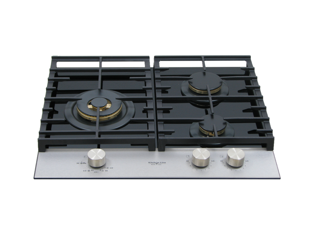 60 cm PRO Hob, 3 Gas Burners . Cast Iron Support - Front Knobs