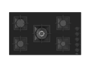 90 cm Basic SC225 Femas Hob, 5 Gas Burners . Cast Iron Support - Side Knobs