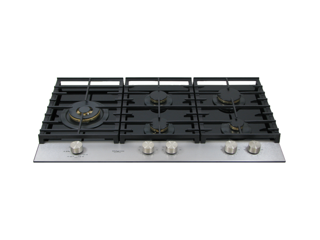 90 cm PRO Hob, 5 Gas Burners . Cast Iron Support - Front Knobs