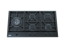 90 cm Ceramic glass Hob, 5 Gas Burners . Cast Iron Support - Front Knobs