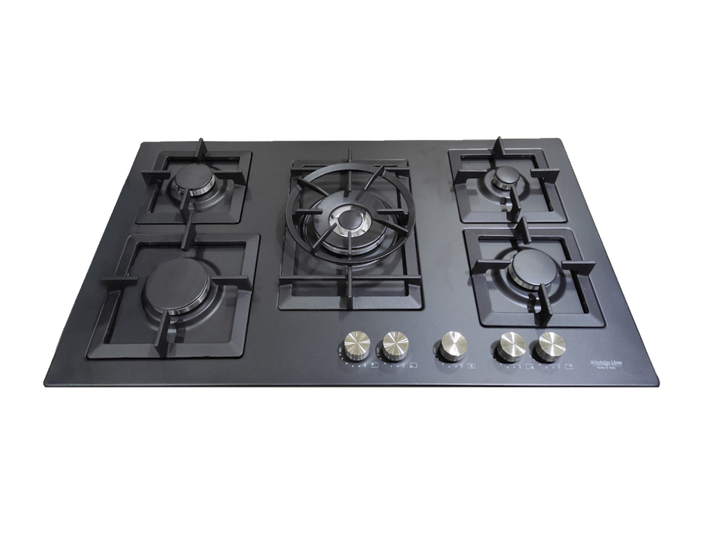 90 cm Jeweline Hob, 5 Gas Burners . Cast Iron Support - Front Knobs