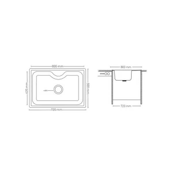 N017 Stainless Steel Inset Single Bowl Kitchen Sink