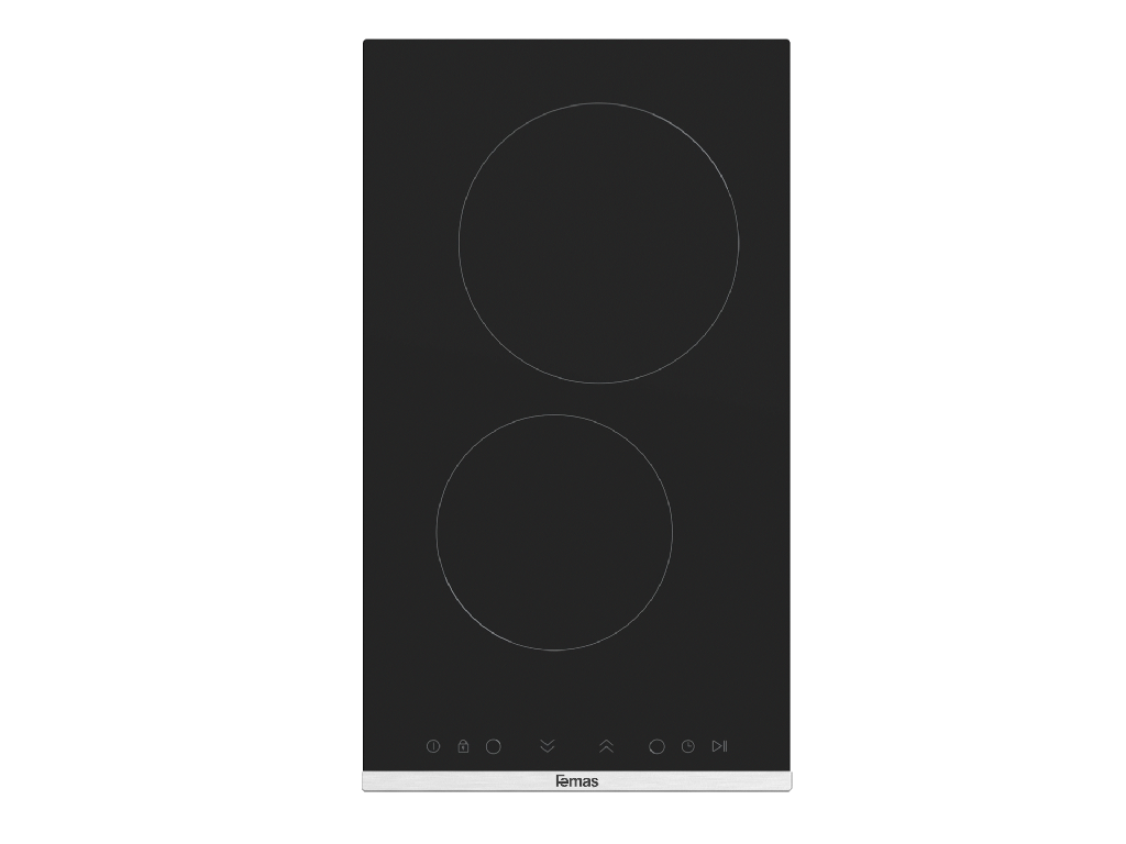 30 cm Vitroceramic ES231 Femas Hob, 2 Elec Burners - Front touch control