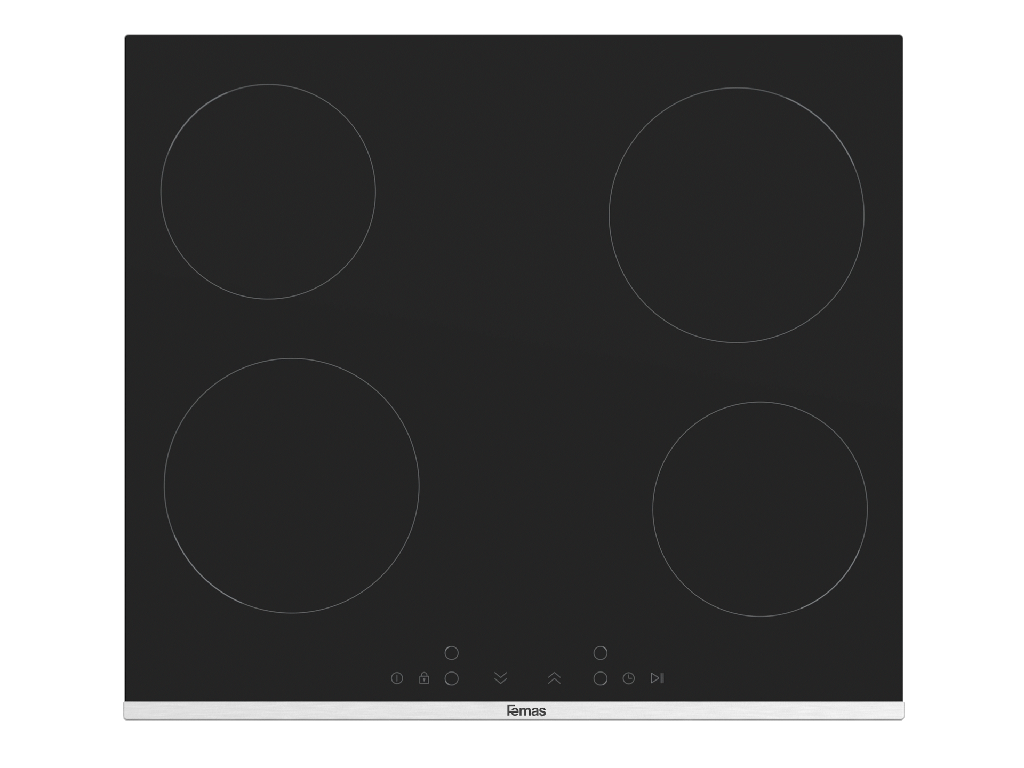 60 cm Vitroceramic ES261 Femas Hob, 4 Elec Burners - Front touch control