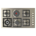 90 cm Jeweline Hob, 5 Gas Burners + 1 Electric Plate . Cast Iron Support