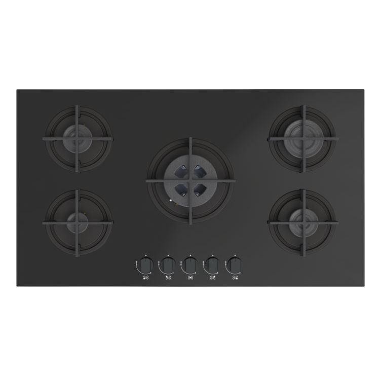 Gas On Glass Hob 60cm, 5 Gas Burners