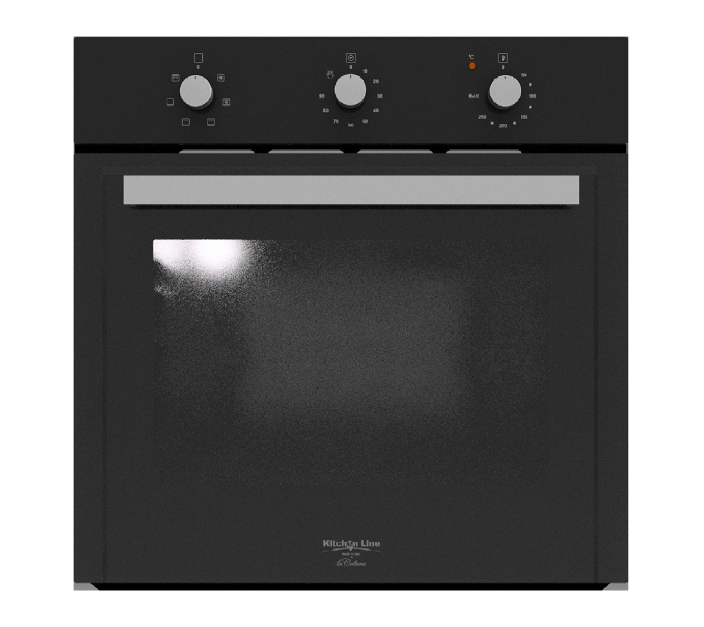 Electric Oven 60 cm, 6 Cooking Functions, Black Frameless (w Cooking Fan)