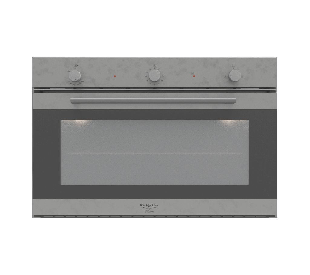 Gas Oven 90 cm with Gas Grill, 2 Cooking Functions, Inox-Black