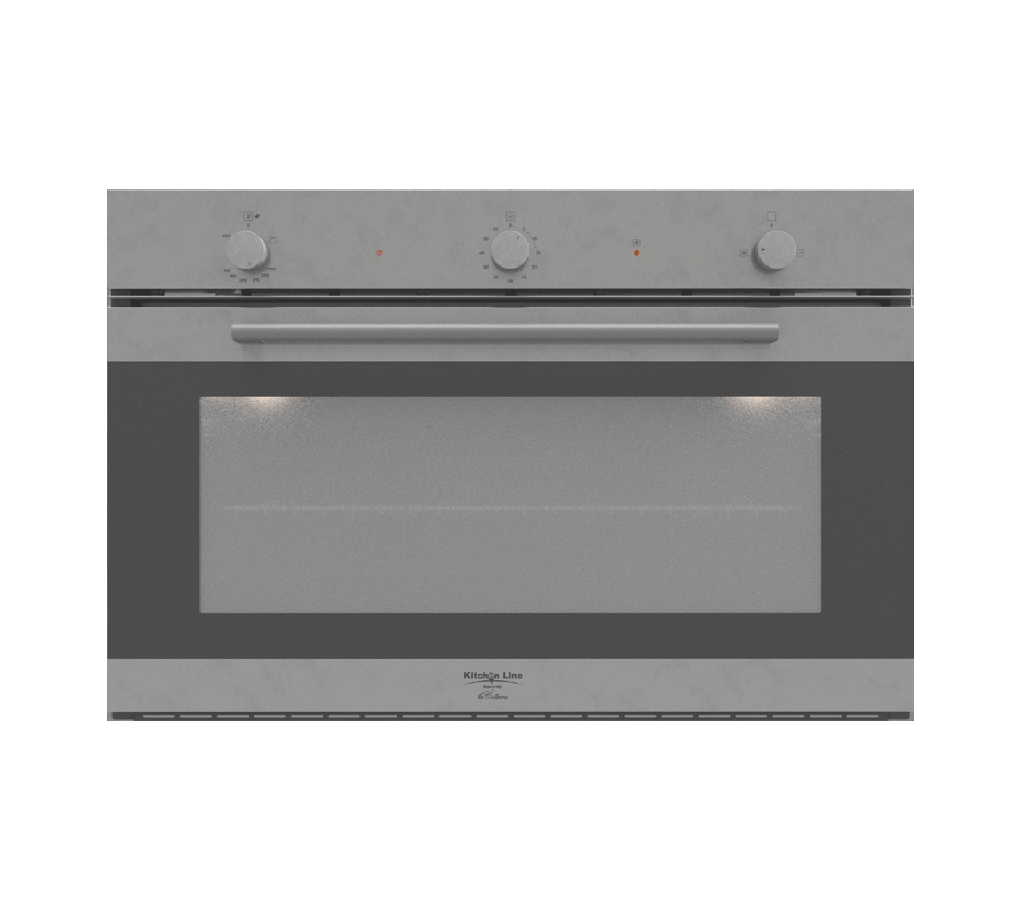 Gas Oven 90 cm with Gas Grill, 4 Cooking Functions, Inox-Black (w Cooking Fan)