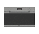 Gas Oven 90 cm with Gas Grill, 4 Cooking Functions, Inox-Black (Triple Fan)