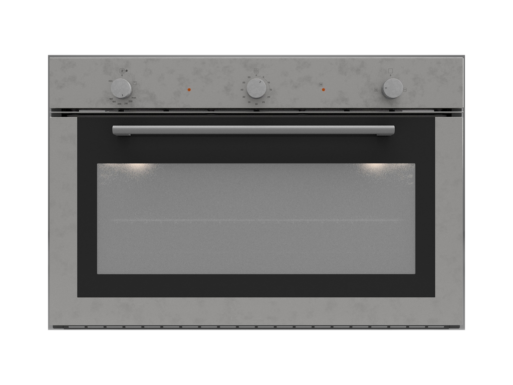 Gas Oven 90 cm with Electric Grill, 4 Cooking Functions, U-Frame (Double Fan)