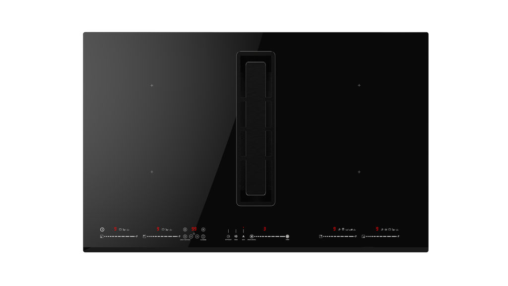 80cm FullFlex vitro-ceramic hob, 4 Induction zones with integrated hood automatic activation, FreshAir function and MultiSlider touch control
