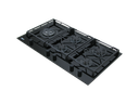 90 cm Ceramic glass Hob, 5 Gas Burners . Cast Iron Support - Front Knobs