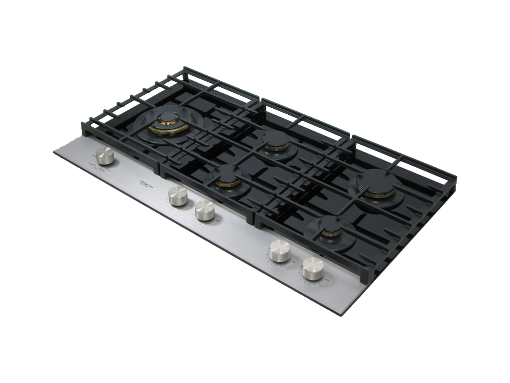 90 cm PRO Hob, 5 Gas Burners . Cast Iron Support - Front Knobs
