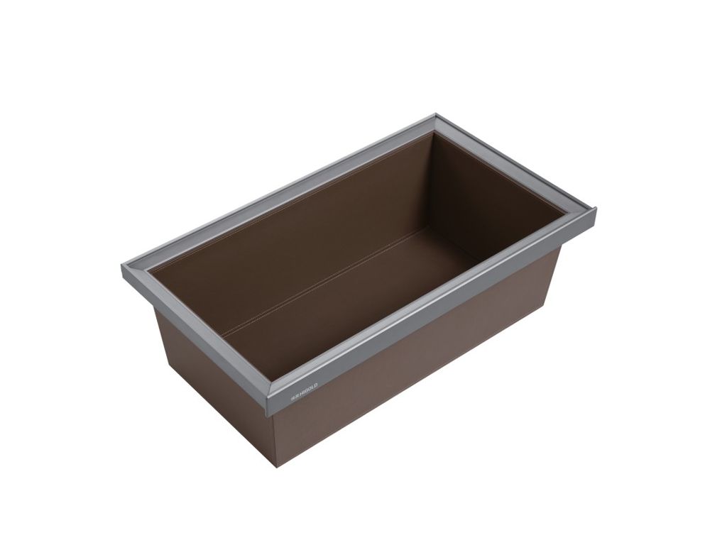 Deep Leather Basket - A Series