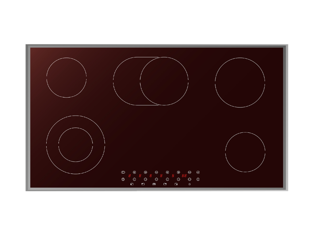 VTC Highlight 90 cm Built-In Hob, Vitroceramic, 5 Burners, Touch ...