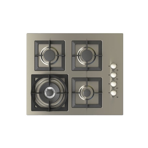 60 cm Jeweline Hob, 4 Gas Burners . Cast Iron Support - Side Knobs
